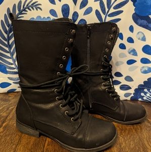 Black Lace Up Combat Boots